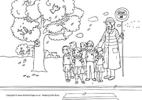 A cruzar la calle | Back to school, dibujos para colorear de ... A cruzar la calle | Back to school, dibujos para colorear de ...