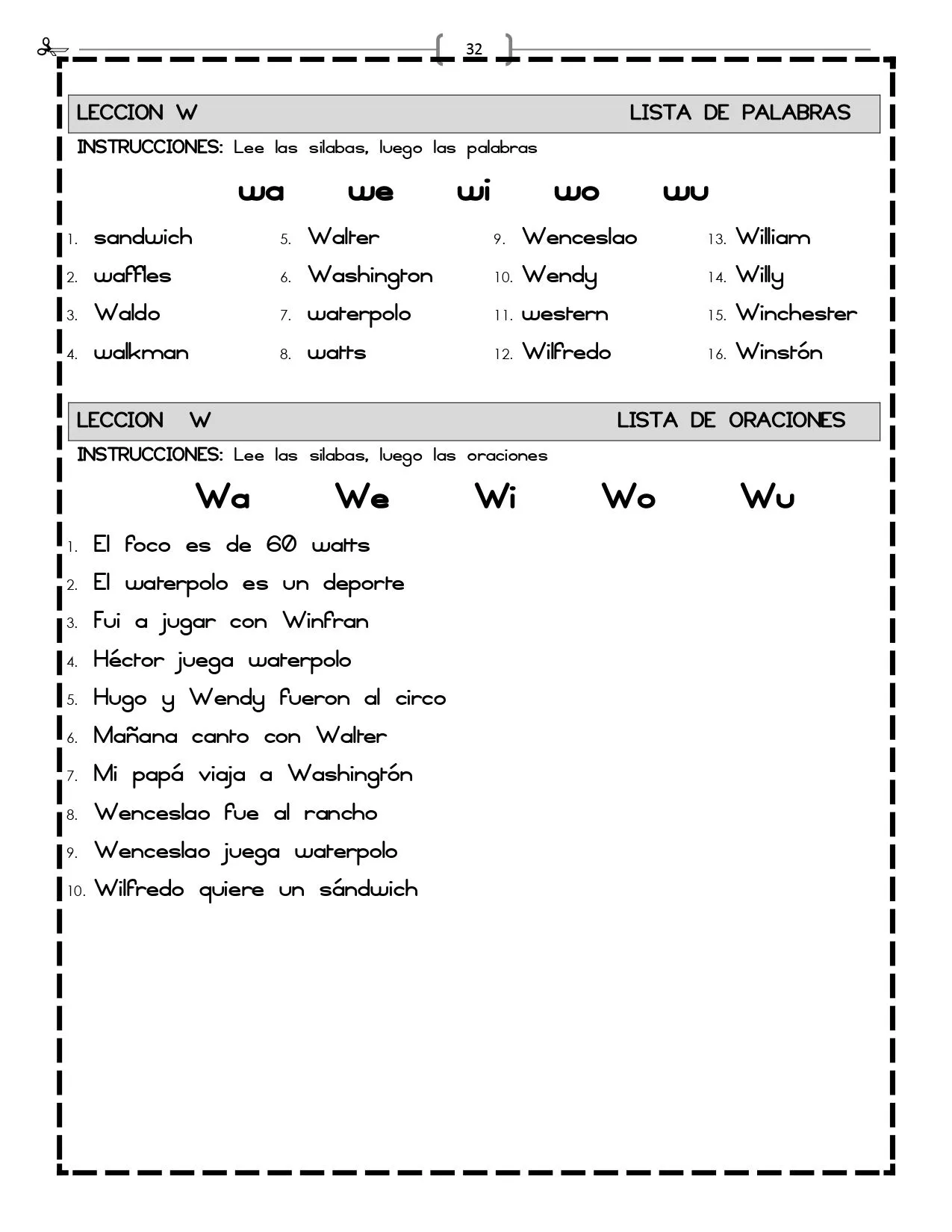 Cuadernillo de palabras + registro de lectura