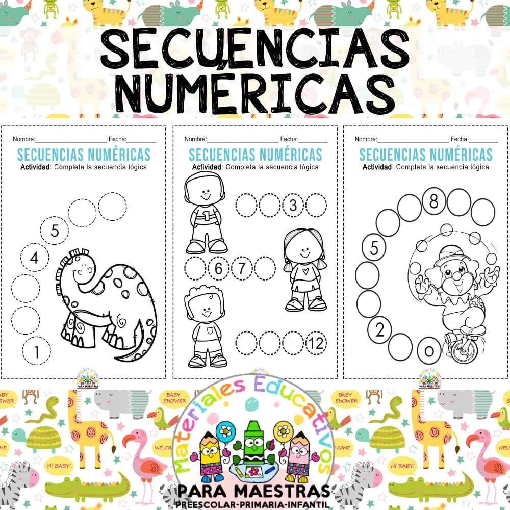 Cuadernillo de Secuencias Numéricas | Materiales Educativos para Maestras Cuadernillo de Secuencias Numéricas | Materiales Educativos para Maestras