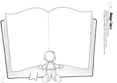 Cuaderno abierto para colorear - Imagui