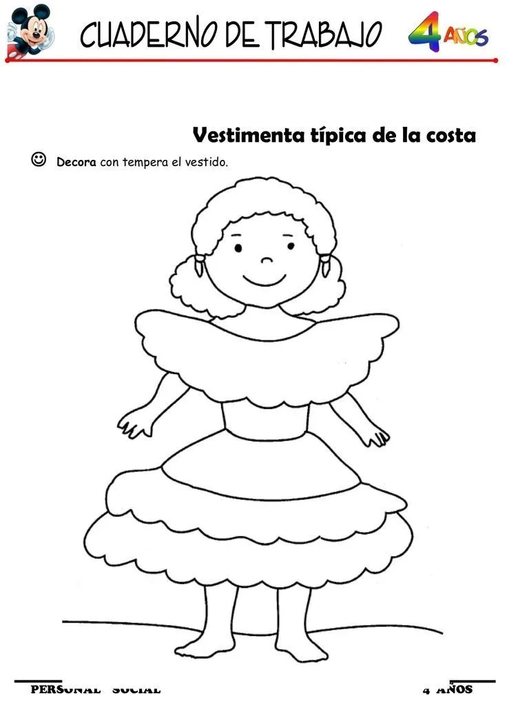Cuaderno de Trabajo | 4 años | Regiones del Perú | Vestimenta Típica Costa | Aprendizaje preescolar, Tarea de preescolar, Actividades sensoriales infantiles Cuaderno de Trabajo | 4 años | Regiones del Perú | Vestimenta Típica Costa | Aprendizaje preescolar, Tarea de preescolar, Actividades sensoriales infantiles