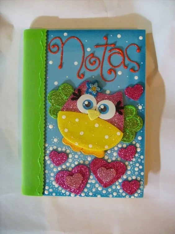 Cuaderno de Búho forrado con foami | pasta para cuadernos ... Cuaderno de Búho forrado con foami | pasta para cuadernos ...