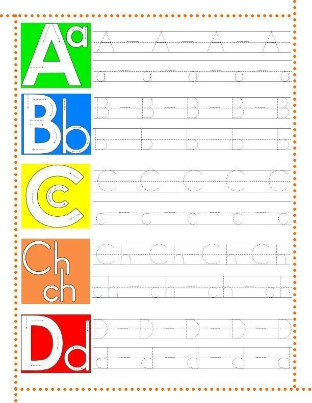 Cuaderno caligrafía para imprimir de la letra A a la letra Z.