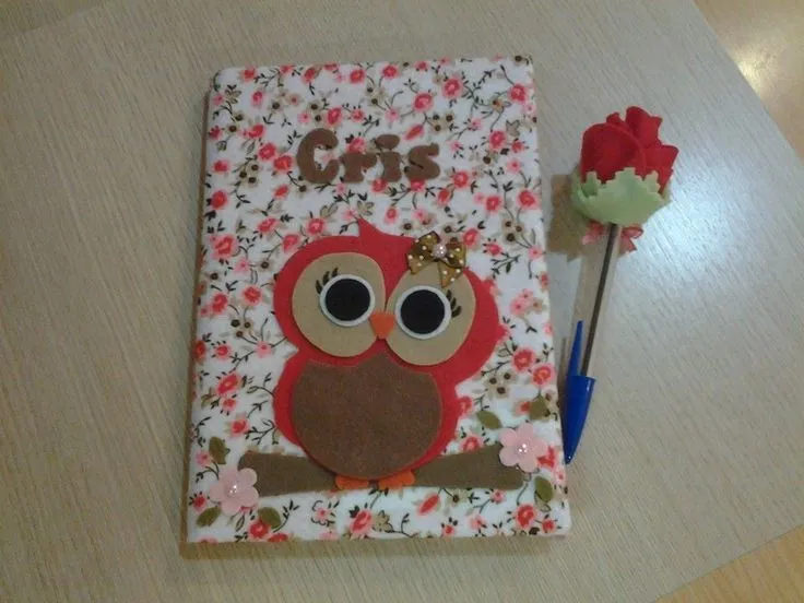 CUADERNO DECORADO CON BUHO DE LA WEB | mis útiles | Pinterest