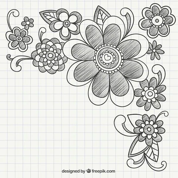 Dibujado a mano adornos florales | Descargar Vectores gratis Dibujado a mano adornos florales | Descargar Vectores gratis