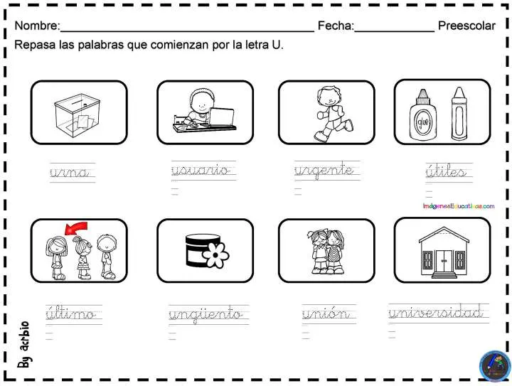 CUADERNO PARA PREESCOLAR VOCALES LETRA U – Imagenes Educativas CUADERNO PARA PREESCOLAR VOCALES LETRA U – Imagenes Educativas