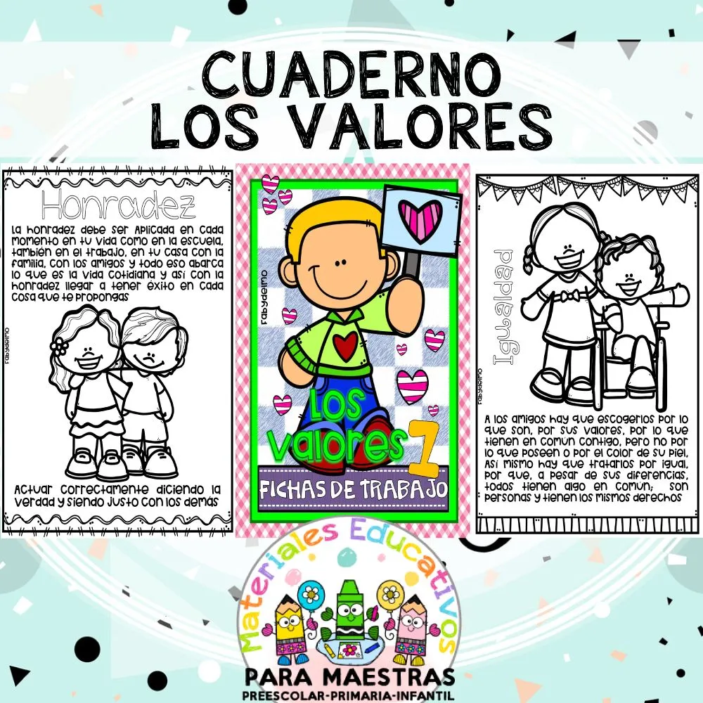 Cuaderno de Valores para Niños | Materiales Educativos para Maestras Cuaderno de Valores para Niños | Materiales Educativos para Maestras