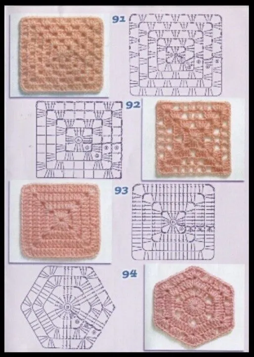 Cuadrados crochet | grannys | Pinterest | Crochet Cuadrados crochet | grannys | Pinterest | Crochet