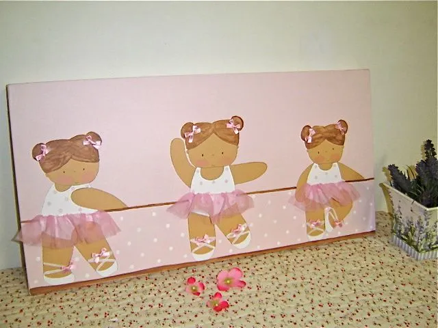 cuadro ballet , con 3 bailarinas - Decoración infantil ...