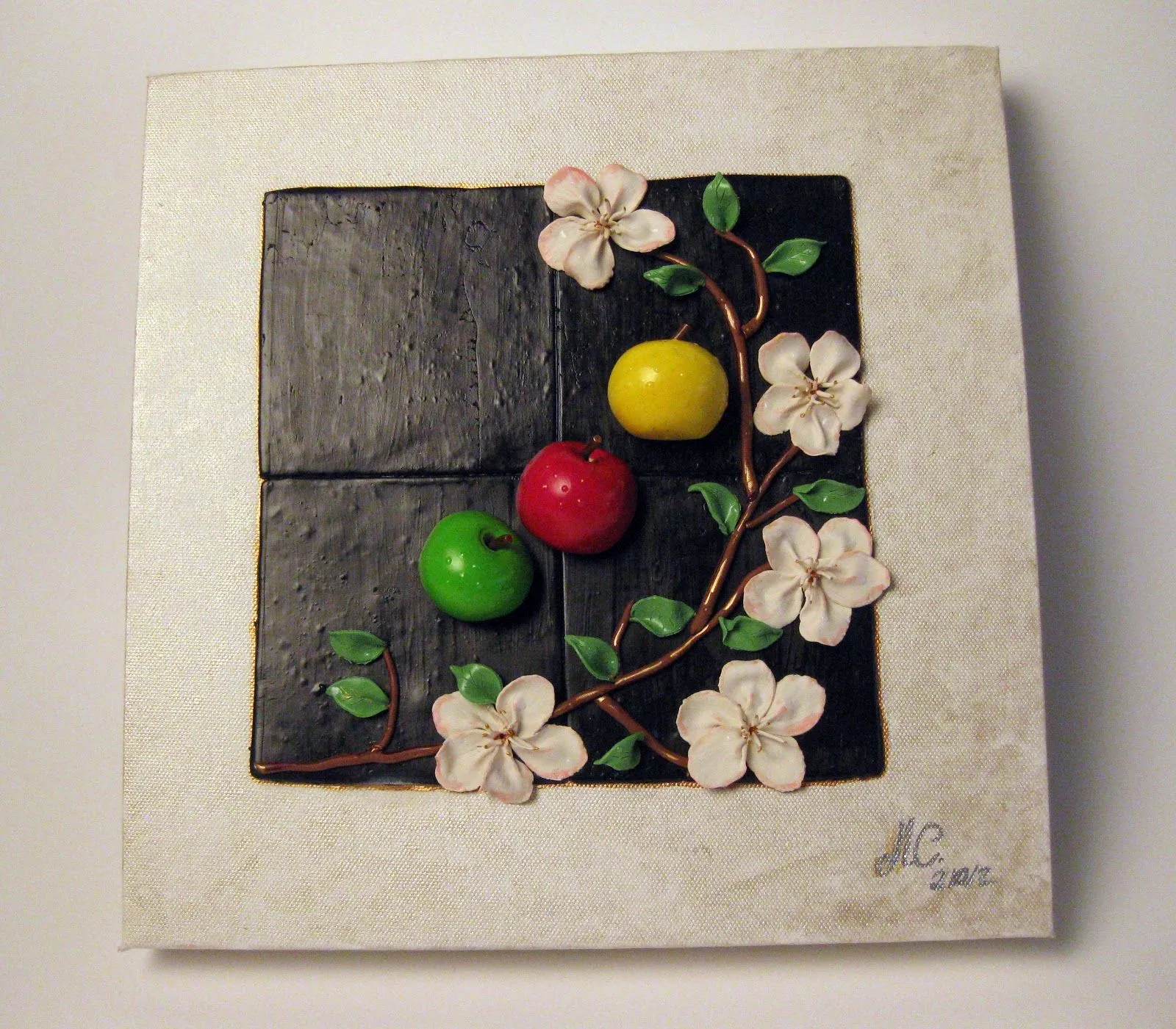 Clay & Fantasy Art: CUADRO COCINA (coleccion flores y frutas) Clay & Fantasy Art: CUADRO COCINA (coleccion flores y frutas)
