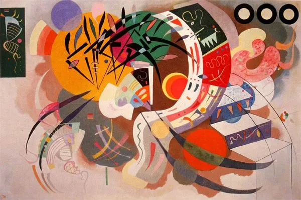 Cuadro Curva Dominante, abstracción lírica del pintor Kandinsky.