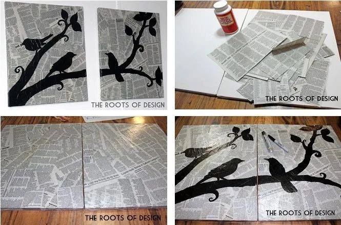 Cuadro con papel de periodico! | manualidades | Pinterest ... Cuadro con papel de periodico! | manualidades | Pinterest ...