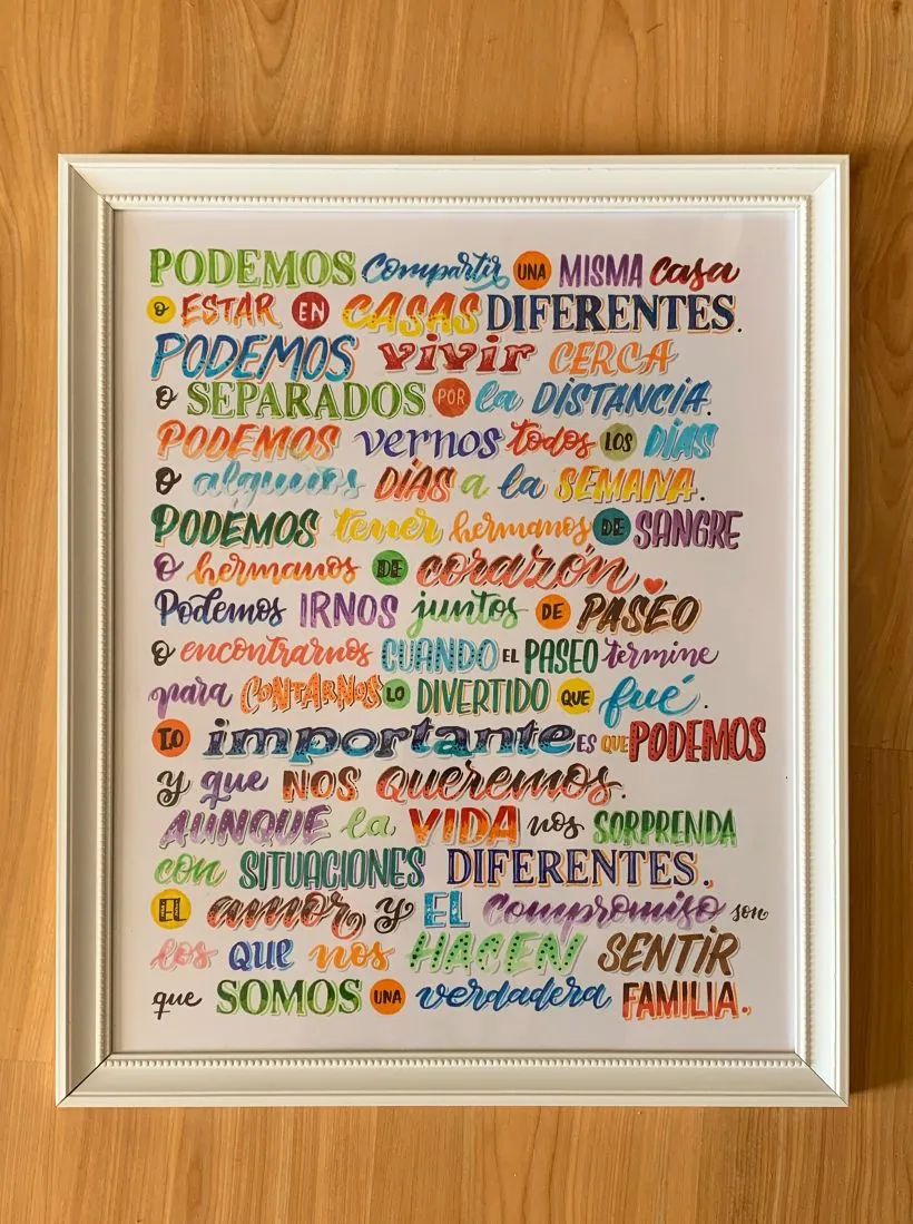 Cuadro Poema Familia | Domestika