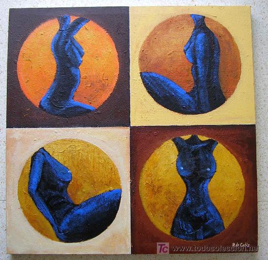 cuadro siluetas azules (Arte - Pintura - Pintura al Óleo ... cuadro siluetas azules (Arte - Pintura - Pintura al Óleo ...