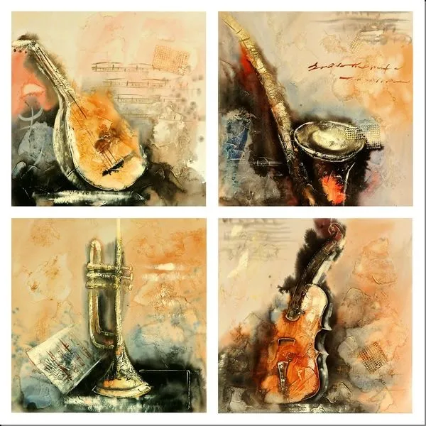 Cuadros abstractos con notas musicales - Imagui