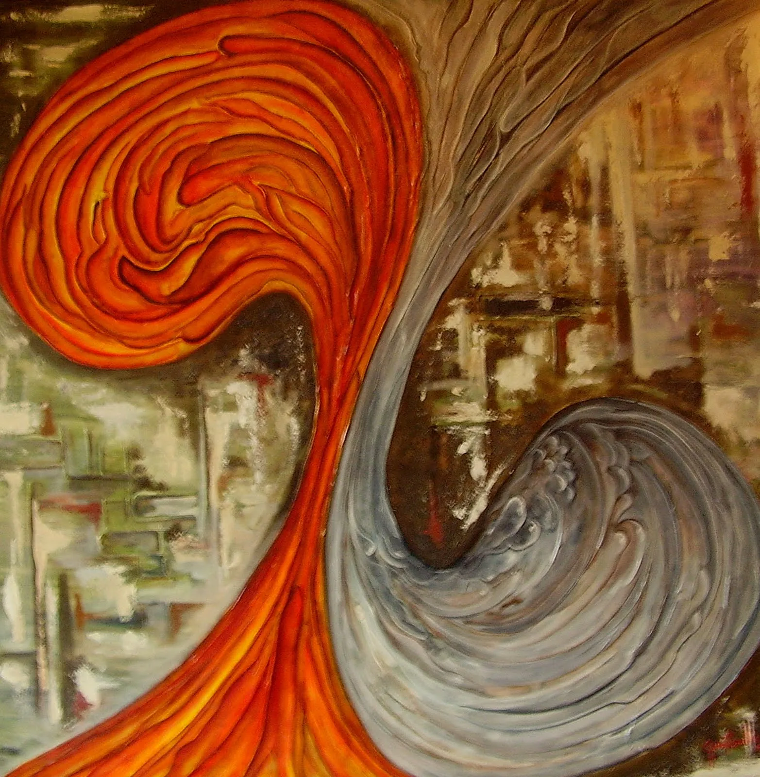 Cuadros Abstractos.... Pintura Abstracta....: Fuego Y Agua