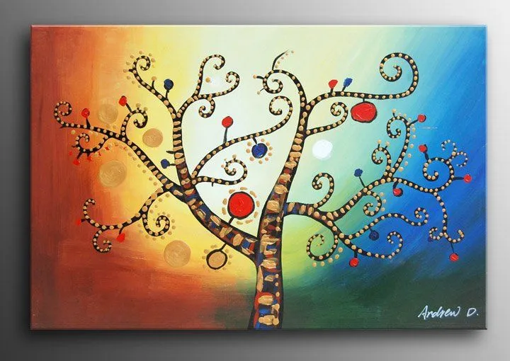 Cuadros de arboles coloridos - Imagui