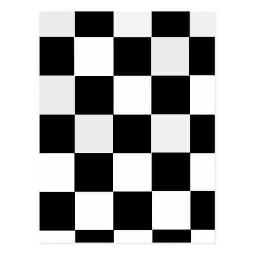 A cuadros blanco y negro postal | Zazzle