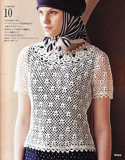 Blusas tejidas de cuadros en crochet - Imagui Blusas tejidas de cuadros en crochet - Imagui