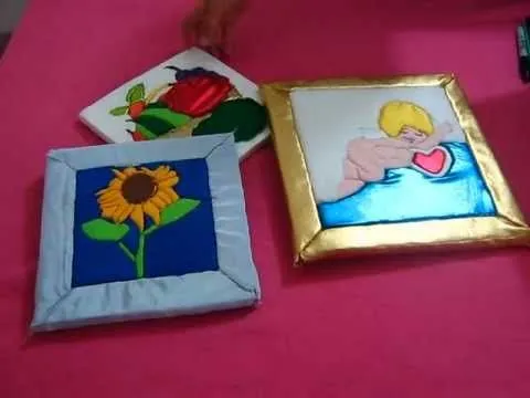 cuadros decorativos de icopor y tela - YouTube cuadros decorativos de icopor y tela - YouTube