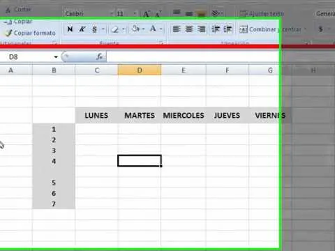 CUADROS EN EXCEL 2007 - HORARIO DE CLASE.wmv Taller 1 - YouTube