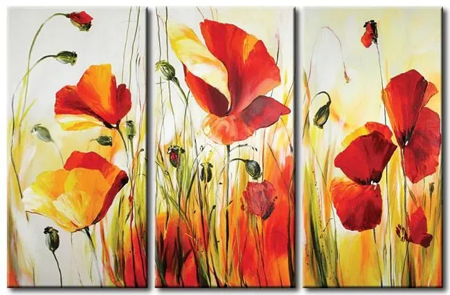 Cuadros Flores Abstractos Tripticos Dipticos Modernos - $ 420,00 ...