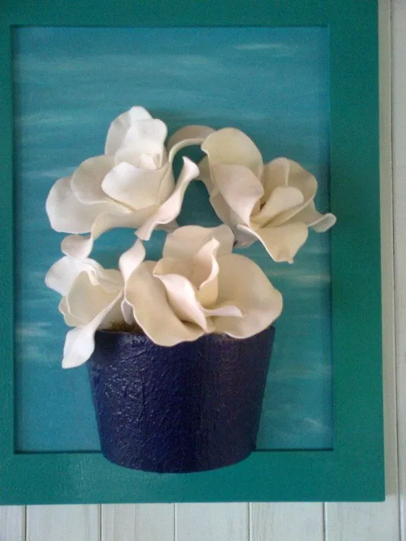 Cuadros de flores de goma eva - Imagui