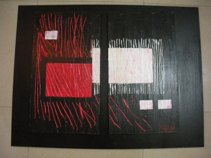 Cuadros Modernos: ABSTRACTO EN BLANCO, NEGRO Y ROJO