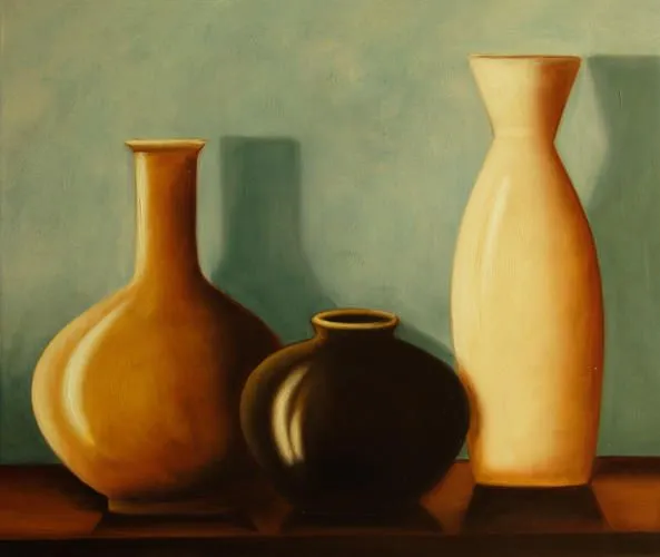 Cuadros modernos, cuadros de bodegones, I-Ceramica sobre fondo azul Cuadros modernos, cuadros de bodegones, I-Ceramica sobre fondo azul