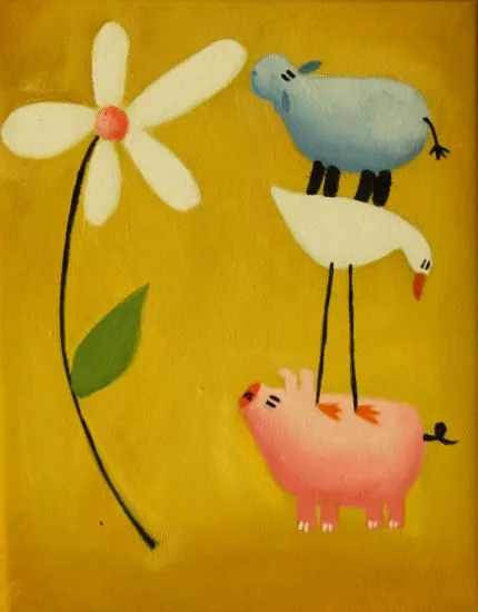 Cuadros modernos, cuadros infantiles, A por la flor Cuadros modernos, cuadros infantiles, A por la flor
