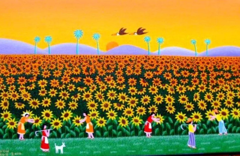 Cuadros Modernos al Óleo : Pinturas de paisajes naif Cuadros Modernos al Óleo : Pinturas de paisajes naif