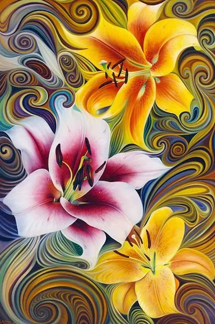 Cuadros Modernos Pinturas : Cuadros de Flores Abstractos (Galería)