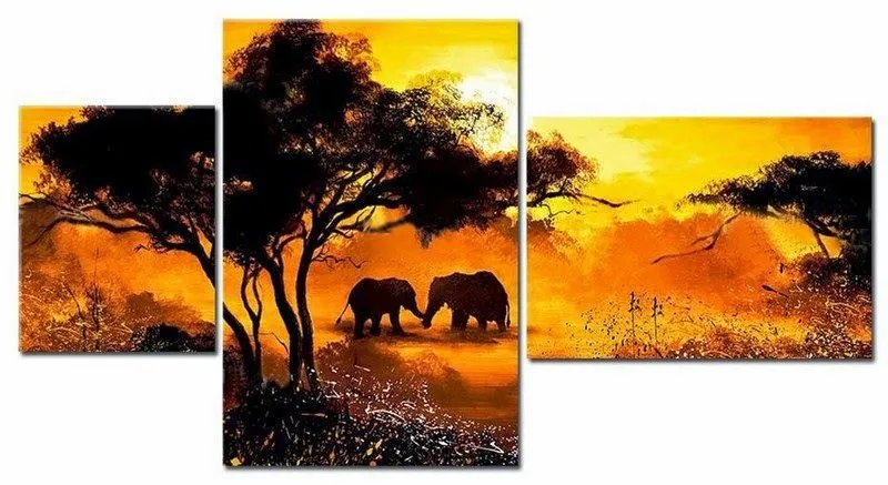 Cuadros Modernos Pinturas : Cuadros Trípticos Modernos Africanos