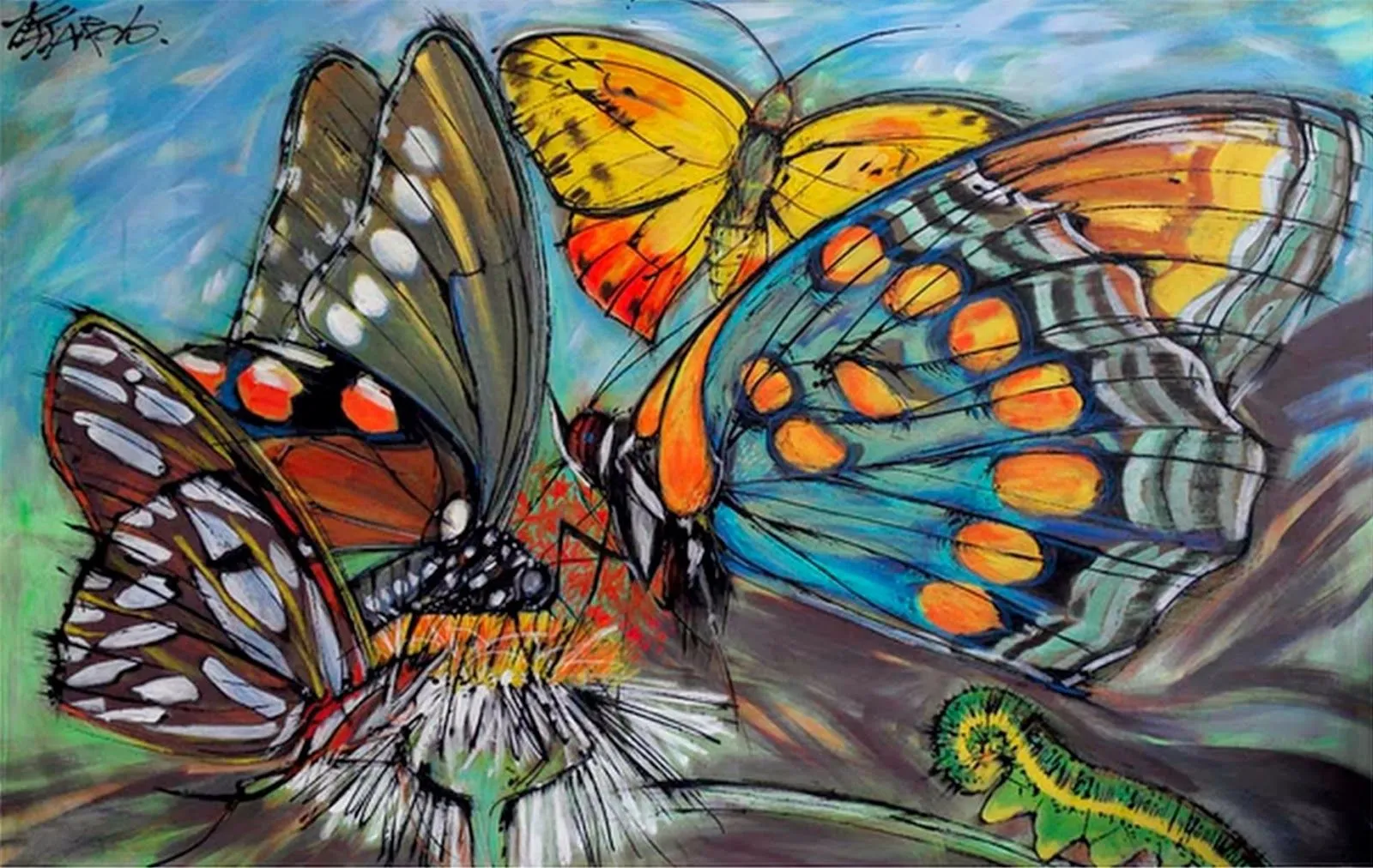 Cuadros Modernos Pinturas y Dibujos : Pintados a Mano Mariposas al ... Cuadros Modernos Pinturas y Dibujos : Pintados a Mano Mariposas al ...