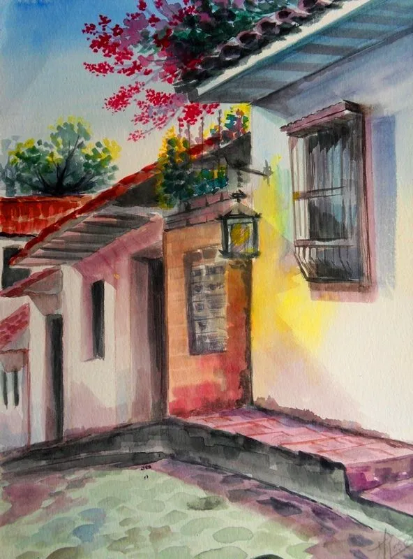 Cuadros Modernos Pinturas : Paisajes en acuarela