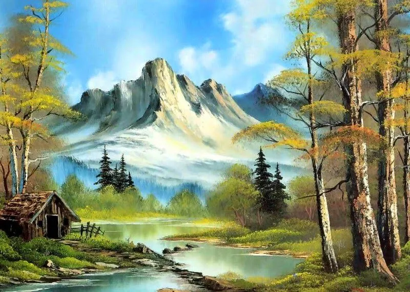 Cuadros Modernos Pinturas : Paisajes al Óleo con Ríos y Montañas ... Cuadros Modernos Pinturas : Paisajes al Óleo con Ríos y Montañas ...