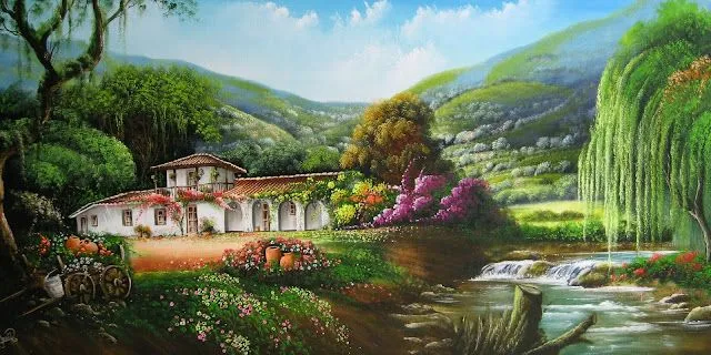 Cuadros Modernos Pinturas : Pinturas de Paisajes Campesinos ...