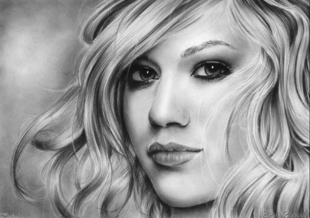 Cuadros Modernos: Rostros de Hermosas Mujeres Pintados con Lápiz Cuadros Modernos: Rostros de Hermosas Mujeres Pintados con Lápiz