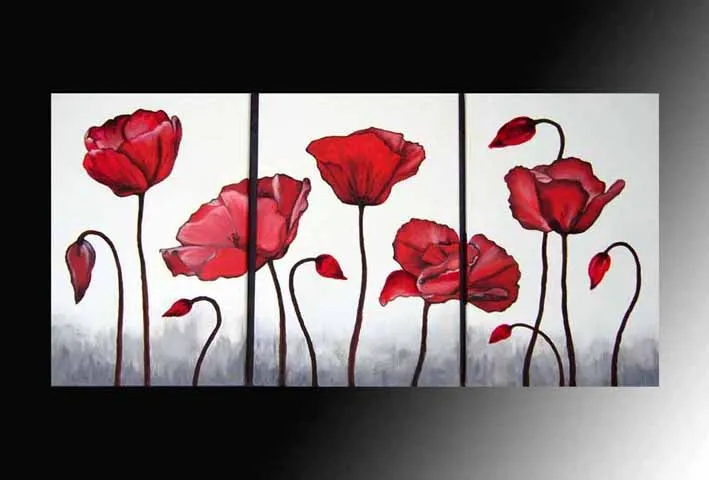 Cuadros Modernos Tripticos Abstractos Florales Cuadros Modernos Tripticos Abstractos Florales
