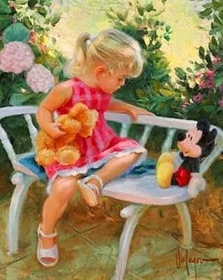 Cuadros de Niñas en Jardín. Pintor Vladimir Volegov (Rusia). Cuadros de Niñas en Jardín. Pintor Vladimir Volegov (Rusia).