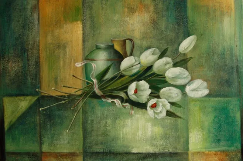 Oleos flores modernos - Imagui