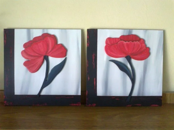 Cuadros pintados a mano con flores en relieve.Hecho por Zimek ... Cuadros pintados a mano con flores en relieve.Hecho por Zimek ...