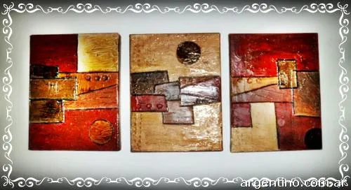Fotos de Cuadros Trìpticos Modernos Texturados en Ramos Mejía