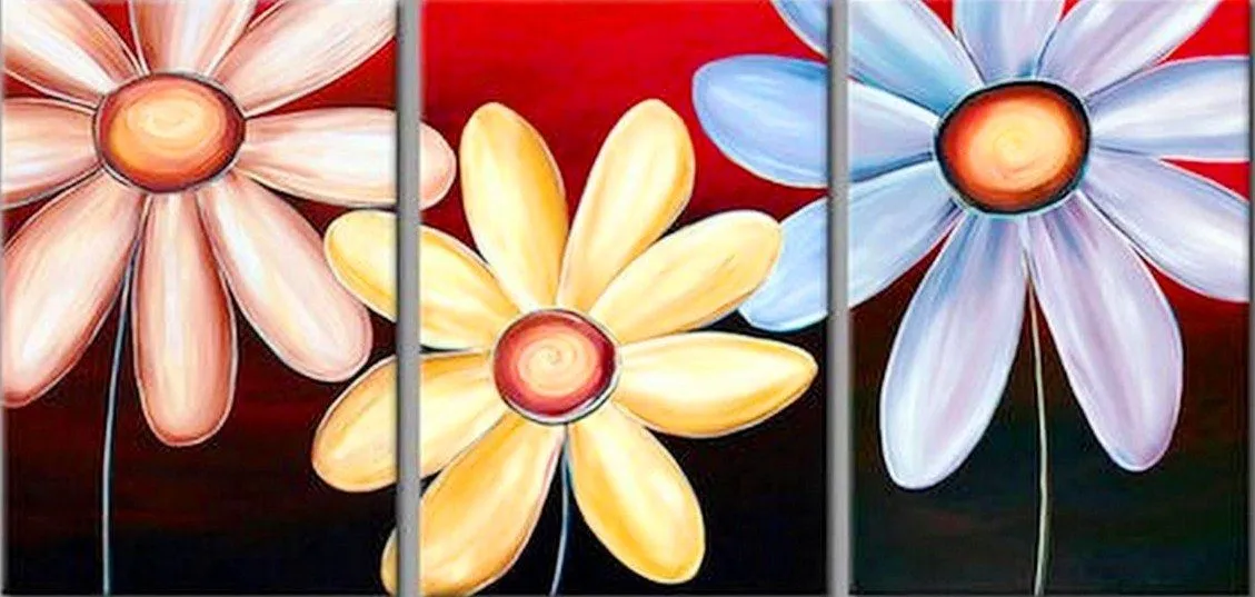 Cuadros Trípticos de Flores | Imágenes Arte Temático Cuadros Trípticos de Flores | Imágenes Arte Temático