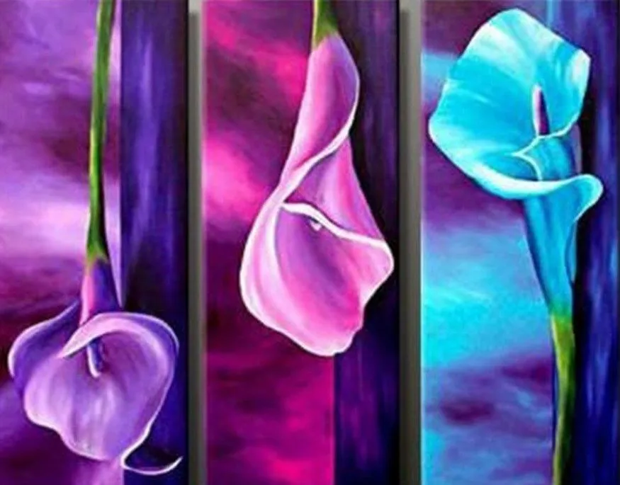 Cuadros Trípticos de Flores | Imágenes Arte Temático