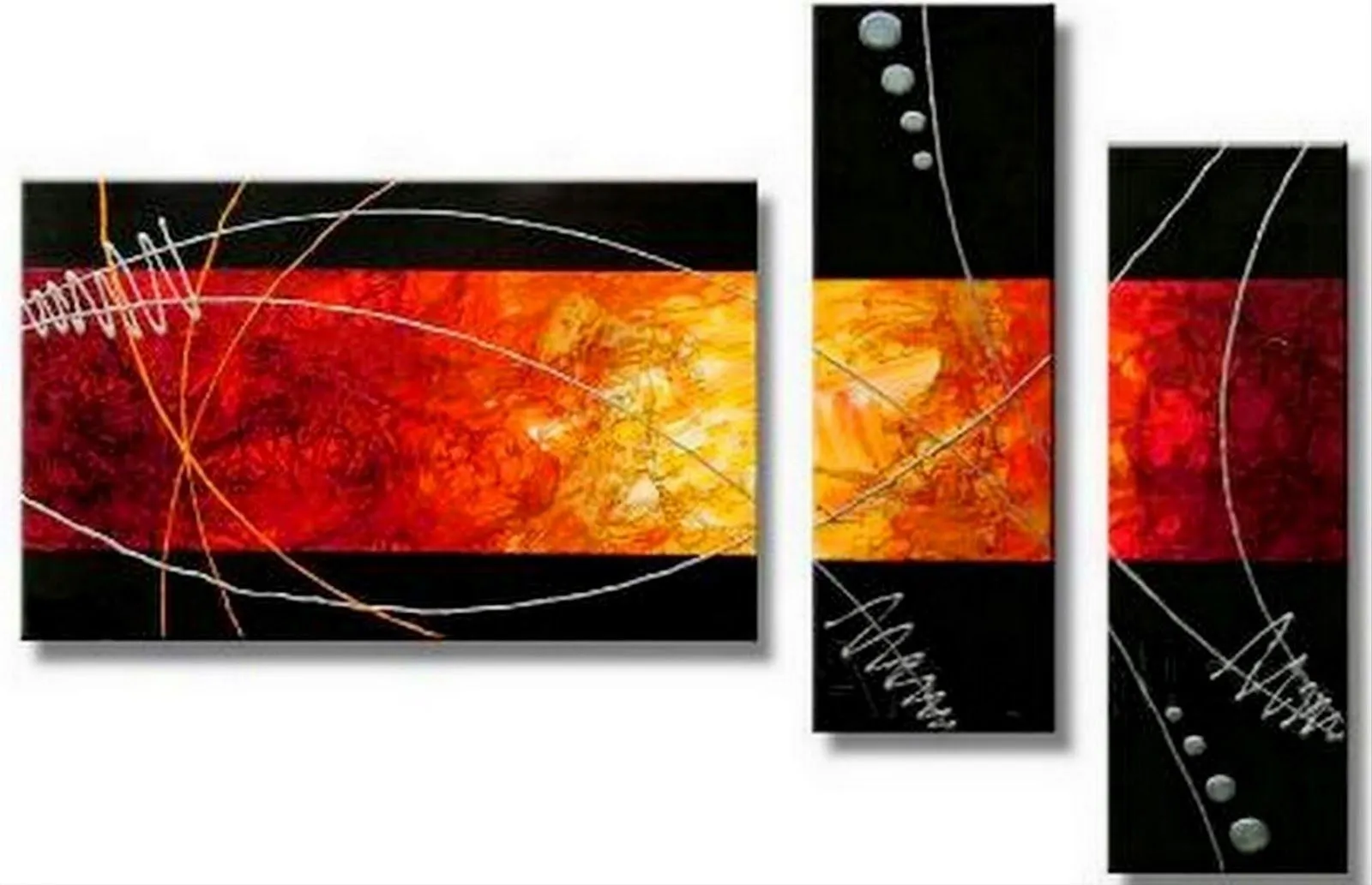 Pintura y Fotografía Artística : Cuadros Trípticos Modernos al Óleo