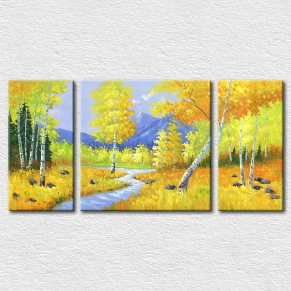 Cuadros verdaderos otoño pintura paisaje natural para sala de ... Cuadros verdaderos otoño pintura paisaje natural para sala de ...