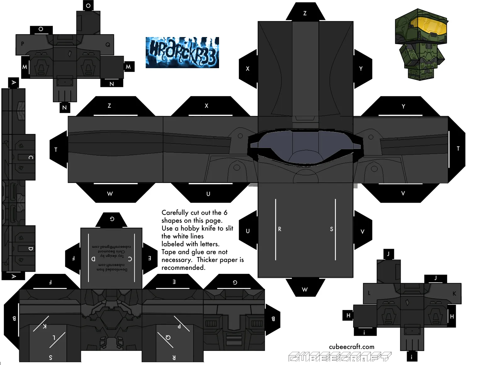 Cubee- Halo ODST by hrdrckr33 on DeviantArt | Paper toys, Paper toys  template, Paper models