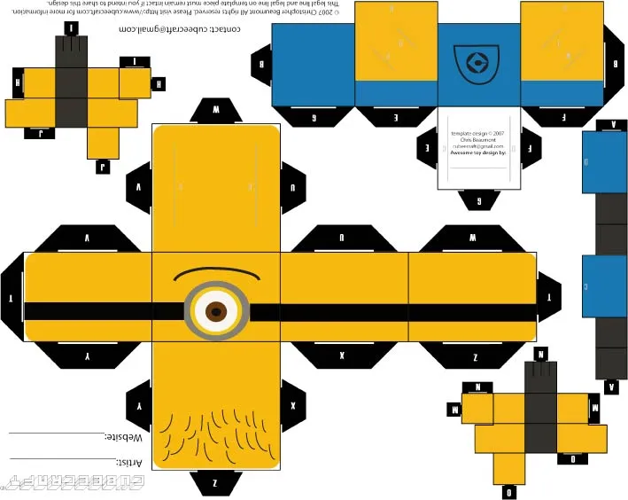 Cubeecraft sencillos de los famosos Minions. - Manualidades a Raudales Cubeecraft sencillos de los famosos Minions. - Manualidades a Raudales