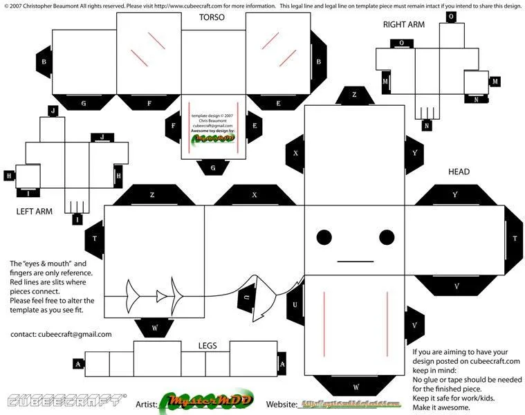 Cubeecraft Template - female by ~MysterMDD on deviantART Cubeecraft Template - female by ~MysterMDD on deviantART